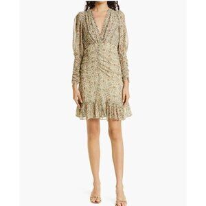 byTiMo Womens Size Small Floral Print V-Neck Long Sleeve Georgette Dress NWT